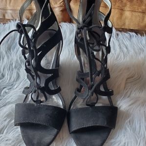 Strappy lace up wedges